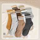10 Pairs Womens Striped Crew Socks Cute Casual Long Athletic Running Tube Calf Cotton Socks for Women Gifts (US, Numeric, 5, 11, Regular, Regular, 10 Pairs Mixcolor)