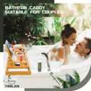 Premium Bathtub Tray Caddy, Expandable Bath Tray, Unique House Warming Gifts, New Home, Anniversary and Wedding Gifts for Couple, Bridal Shower Gift for Women