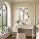 Frameless Bathroom Mirror, 18" x 26" Rectangle Beveled Wall Mirror, Modern Decorative Vanity Mirrors for Living Room, Entryway, Bedroom, Hangs Horizontally or Vertically