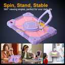 Case for Samsung Galaxy Tab A11+ Plus/A9+ 11 Inch 2025/2023,Ubearkk Case for Samsung Galaxy A9 Plus/A11+ Tablet case with Screen Protector 360 Rotating Stand Shoulder Strap Pen Holder, Purple Pink