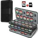 TATMOHIK Switch Game Case for Switch 2 (2025),Switch OLED & Lite,72 Slot Nintendo Switch Game Holder Cartridge for 72 Cartridges & 72 SD Cards,Compact & Portable Nintendo Switch 2 Game Case, Black