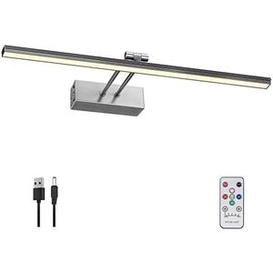 FUNCHDAY Picture Light,Battery Art Lights for Wall,Wireless Remote Painting Light with Timer and Dimmable,16”Metal Display Lighting for Artwork,Portrait,Gallery (Brushed Black)
