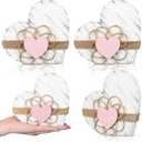 Bucherry 3 Pack Valentines Day Wooden Heart Decor Vintage Valentines Day Gift for Women Rustic Wooden Heart Table Decoration Farmhouse Wood Sign for Home Table Tiered Tray Centerpiece