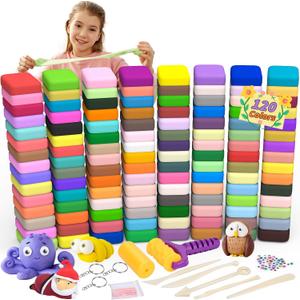 169 Pcs Air Dry Clay 120 Colors Modeling Model Magic Clay for DIY Molding Starter Kit with Sculpting Tools,Ultra Light Soft Non-Toxic Arts & Crafts Gift for Boys Girls Birthday Party Favors