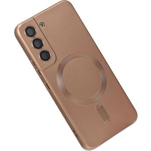 Magnetic for Samsung Galaxy S21 FE Case, Soft Silicone Slim Fit Anti-Scratch Phone Case Cover with Camera Protection, Compatible with MagSafe, Brown