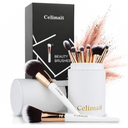 Makeup Brushes Set Professional & Beginner Friendly with Uniquely Designed Case, Soft Synthetic Bristles for Foundation Contour Blush Concealer Highlight Blending Eyeshadow, 12Pcs(Dark White)