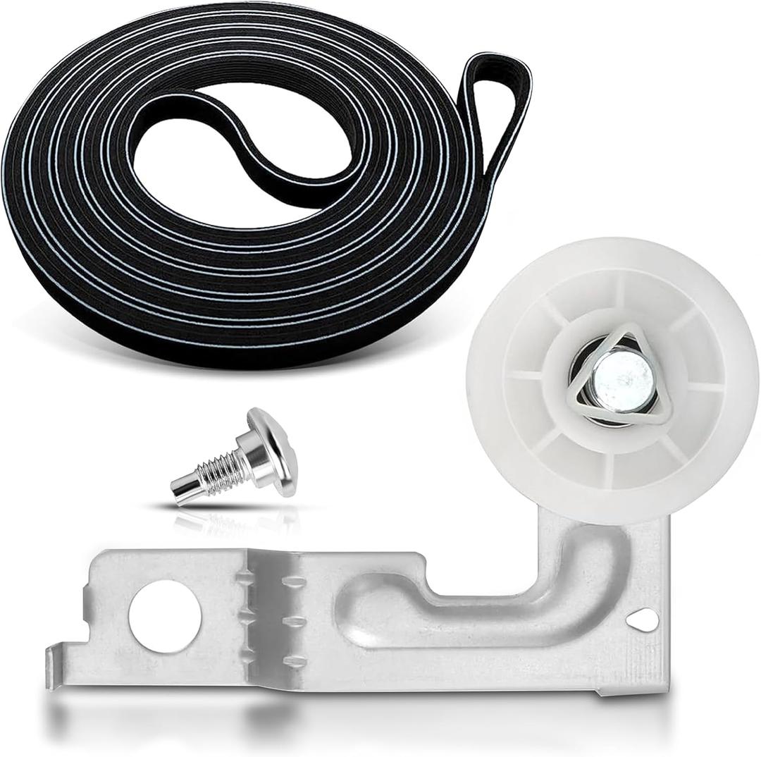 AZ4U For Samsung DV210AEW/XAA DV218AEW/XAA DV330AEW/XAA DV209AEW/XAA DV218AEB/XAA DV328AEW/XAA DV350AEW/XAA DV40J3000EW/A2 DV45H7000EW/A2 DV50K8600EV/A3 DV48H7400EW Replaces Dryer Idler Pulley & Belt