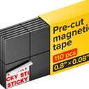 Hyper-Sticky Magnets with Adhesive Backing - 110pcs 0.8x0.08 Strong Magnetic Squares for Whiteboard Fridge - Science Education Magnets - Easy-to-Cut Stickers - Teacher Must Have - Teacher Supplies