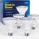 Sunco 4 Pack PAR30 LED Dusk to Dawn Light Bulbs, 850 Lumens, 11W, 3000K Soft White, Non-Dimmable, E26, Wet Rated Outdoor Flood Light Bulb with Photocell Sensor, for Porch, Patio, Backyard, UL