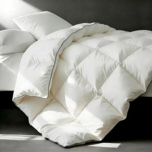 Goose Down Comforters 100% Cotton Shell Oversized King Size Comforter Luxury Duvet Insert, All Season White Bed Comforter Medium Warmth Goose Down Duvet,430 Thread (Oversized King 116x98)