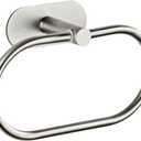 Self Adhesive Towel Ring for Bathroom Stainless Steel Adhesive Hand Towel Holder No Drilling Modern Hand Towel Hanger Stick on Wall Brushed Nickel (Large)