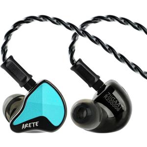 Linsoul ZiiGaat x Fresh Reviews Arete II IEM,2nd Gen 1DD+4BA Hybrid in Ear Monitor,Wired HiFi Earbuds,Full CNC Aluminum Shell Earphone with Detachable Silver-Plated OFC Cable for Musician (Blue)