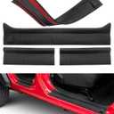 Door Sill Guards Kit for Gladiator JT Wrangler JL 4 Doors 2018-2024, Door Entry Guard Protector Accessories - Black Entry Scuff Plate Cover (4pcs Set)