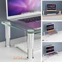 2 Pack Computer Monitor Riser with Height Adjustable Multi Media Desktop Stand for Flat Screen LCD LED TV, Laptop/Notebook/Xbox One,HD01T-201