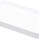 Glossy White Sturdy Acrylic Serving Tray with Handles-12x20Inch-Serving Coffee, Appetizer, Breakfast, Butler-Kitchen Countertop Tray-Makeup Drawer Organizer-Vanity Table, Ottoman Tray-Decorative