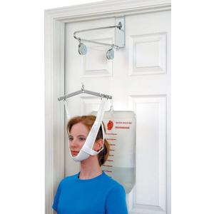DMI Over The Door Posture Corrector and Cervical Neck Traction Device for Physical Therapy, FSA HSA Eligible Neck Stretcher, Back Stretcher, Neck Pain, Migraine Relief, Back Pain or Arthritis (White)