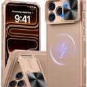 Magnetic for iPhone 17 Pro Max Case,[Compatible with Magsafe][Slide Camera Cover][Kickstand][Military Grade Protection] Shockproof Rugged Case for iPhone 17 Pro Max,Rose Gold