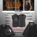 Milwaukee Leather MDM3001 Men's 'Covert' Black Denim Collarless Club Style Motorcycle Biker Vest w/Dual Closure (Black, XXXL)