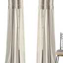 Lush Decor Lydia Ruffle Light Filtering Window Curtain Panels Pair 40" W x 95" L Neutral - Beige Curtains for Bedroom - Coquette Living Room Curtains
