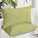 Vintage Fruit Green Pillow Cases King Size Farmhouse Retro Solid Color Linen Texture Pillow Cover Decorative Throw Pillow Covers Set of 2 - Pillowcases for Bedroom Couch Sofa - Gifts 20x36 Inch