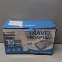 15 Packs Vacuum Bags for Travel with Rechargeable Pump, 3 Sizes Vacuum Seal Bags for Clothing, Compression Vacuum Travel Bags for Luggage, Vacuum Packing Bags for Closet Organization