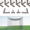 Golf Frame 1-3/8 in Corner Kit Triple Corner Bracket Powder Coated 10 Piece Kit Canopy Fittings with Threaded Eye-Bolts for Golf Practice Cage Nets, Backyard, Indoor, Outdoor, Home Gray Color