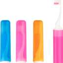 Travel Toothbrush, 3PCS Travel Toothbrush Set, Mini Toothbrush Soft Portable Toothbrushes Travels with Tooth Brush Cover Small Folding Toothbrushes Individually Wrapped for Camping Home (1 Count (Pack of 3), Styleb Pink+orange+blue)