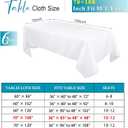 Kesfey 6 Packs White Table Cloths Rectangle 70x108 inch Washable Polyester Fabric White Tablecloths for 6-8 Ft Tables Stain and Wrinkle Resistant Reusable Table Covers for Parties Wedding Banquet