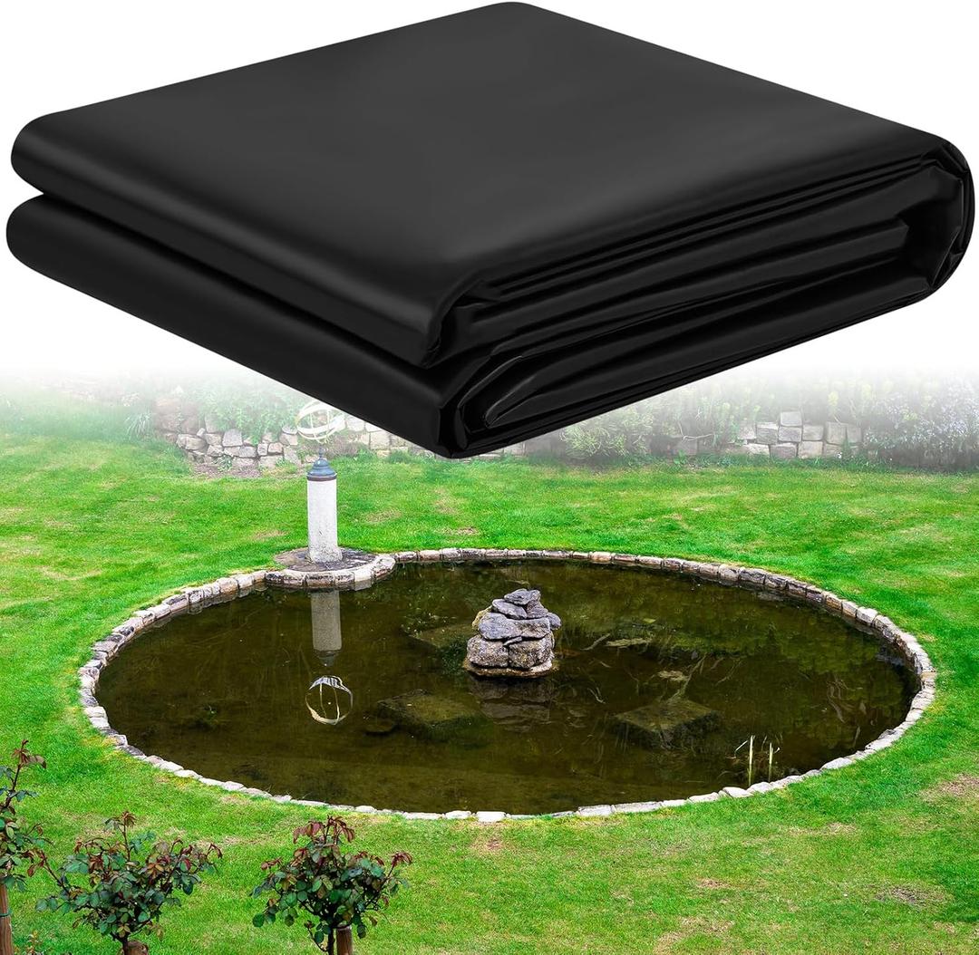 20 x 30 ft Pond Liner 20 Mil Pliable Pond Liners for Outdoor Ponds Fish or KOI Ponds Water Features Fountains Waterfall and Water Gardens, Black