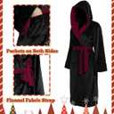 Kidukso Unisex Wizard Robes Flannel Costume Robe Plush Hooded Bathrobe Cozy Christmas Halloween Costume (L)