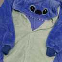 Unisex Kids Animal Onesie Pajamas One Piece Pajamas Halloween Christmas Cosplay Costume (10-12 Years, Blue-1)