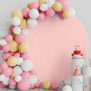 Putros 6.6FT Round Arch Cover Blushing Pink Spandex Fitted Circle Balloon Arch Cover for Wedding Birthday Party Decoration (6.6 FT, Blushing Pink)