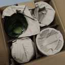 Green Drinking Glasses Set of 4, 12 oz Hand-Pressed Vintage Drinking Glasses, Deep Textured Antique Glassware, Fern Embossed Highball Tumblers, Colored Boho Glass Cups, Retro Style Drinkware Gift Set