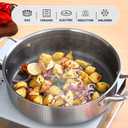 Inqibee 3 QT Hybrid Tri-Ply Stainless Steel Non Stick Sauté Pan with Lid, 10 Inch Induction Deep Frying Pan, Induction Compatible, All Cooktops, Dishwasher and Oven Safe