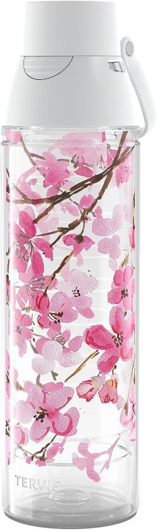 Tervis Venture Lite Sakura Japanese Cherry Blossom Made in USA Double Walled Insulated Tumbler Travel Cup Keeps Drinks Cold & Hot, 24oz Water Bottle, Classic