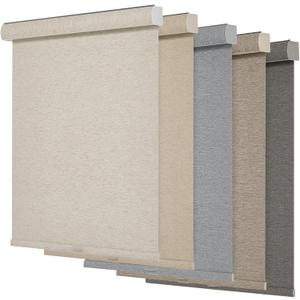 Persilux Blackout Roller Shades for Windows,Cordless,Linen Fabric,Roller Blinds for Windows,Thermal Insulated Fabric UV Protection,Window Shades for Home,Office,Bedroom,Door,Blackout-Cream, 21"W