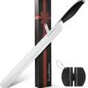 Slicing Carving Knife, 12" Brisket Knife, Ergonomic Handle Design, for Cutting BBQ Turkey Ham Rib Roast Beef with Sharpener. (Curved Smooth Handle)