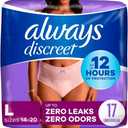 Always Discreet Underwear Maximum Absorbency Size Large - 17 ct cs of 3