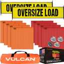 VULCAN Oversize Load Banners, Multi-Color Flags and Magnets Kit - Includes 2 Stretch Cord Oversize Load Banners, 4 Magnets, 4 Red Flags, 4 Orange Flags, and A High-Viz Vented Storage Bag