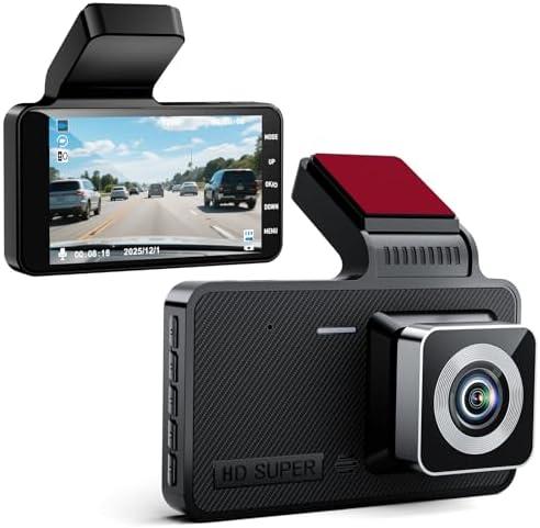 1080p HD Dash Cam, 4-inch Car Dash Cam with Super Night Vision, 170° Wide Angle, Loop Video Motion Detection