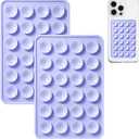 Anteel 2 Pack Silicone Suction Phone Case Mount, Non Slip Sticky Grip for Cellphone, Silicon Adhesive Suction Cup Mount, Strong Grip Holder for Selfies and Videos (Lavender)