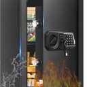 3.4 Cub Large Safes for Home Use, Digital Home Safe Box Fireproof Waterproof with Programmable Keypad, Spare Keys and Removable Shelf, Anti-Theft Fire Proof Document Box Money Safe for Valuables