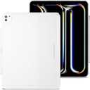 MAGEASY CoverBuddy iPad Case Fits Magic Keyboard for iPad Pro 13” (M5 & M4, 2024–2025) Magic Keyboard Compatible iPad Pro Case with Heat Dissipation, Builtin Pencil Holder (Leather White 5.05)