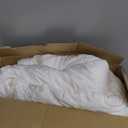 Cozy Bliss Cooling Comforter Seersucker Plaid Queen Size, Q-Max 0.45 Lightweight Cooling Blanket, Breathable Silk Smooth Summer Bedding Quilt for Hot Sleepers Night Sweats White