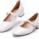 Mary Jane Shoes Women Low Heels Dress Shoes Pumps Low Heel 2 Inch Chunky Heel Mary Janes Pumps with Adjustable Ankle Strap for Women Dressy Casual