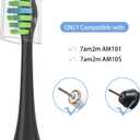 YMPBO 10 Pack Toothbrush Replacement Heads Compatible with 7AM2M AM100/AM105/AM110 Electric Toothbrush, Soft Brush Bristles, Black