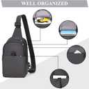 Aklsvion Waterproof Sling Bag, Crossbody Bag for Travel, Small Chest Bag for Women and Men (Black)