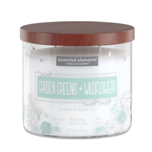Garden Greens & Wildflowers 3-wick 14.75oz Jar Candle