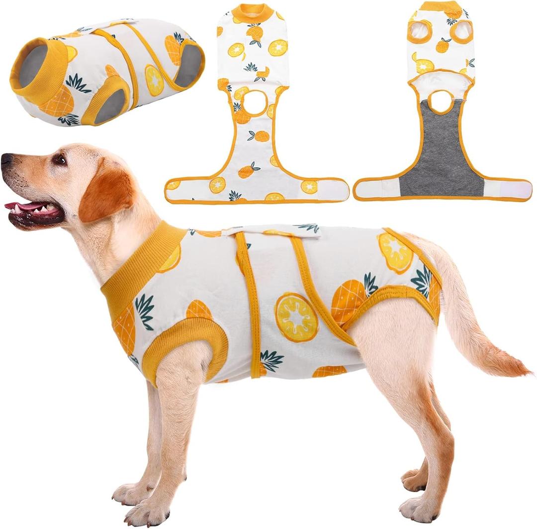 Kuoser Recovery Suit for Dogs Cats After Surgery, Professional Pet Recovery Shirt Dog Abdominal Wounds Bandages, Substitute E-Collar & Cone,Prevent Licking Dog Onesies Pet Surgery Recovery Suit (L (Back:16.1-20.1'', Weight:23-48 LB))
