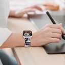 V-MORO Resin Band Compatible with Apple Watch Series 7/8/9/10 46mm/45mm/44mm/42mm Fashion Strap for iWatch Series 6/5/4/3/2/1/SE/SE2 Lightweight Bracelet Wristband Women Men(Classic Ivory Tortoise)
